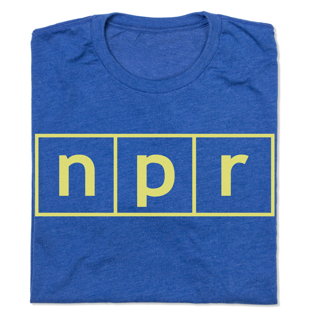 NPR Logo Blue National Public Radio Square Blocks Cubes Logos Heather Royal Blue Raygun Standard T-Shirt Snug Unisex