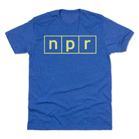 NPR Logo Blue National Public Radio Square Blocks Cubes Logos Heather Royal Blue Raygun Standard T-Shirt Snug Unisex