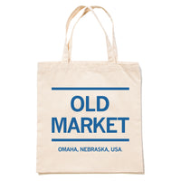 Old Market Omaha Text Tote Bag