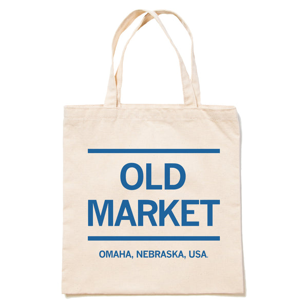 Old Market Omaha Text Tote Bag