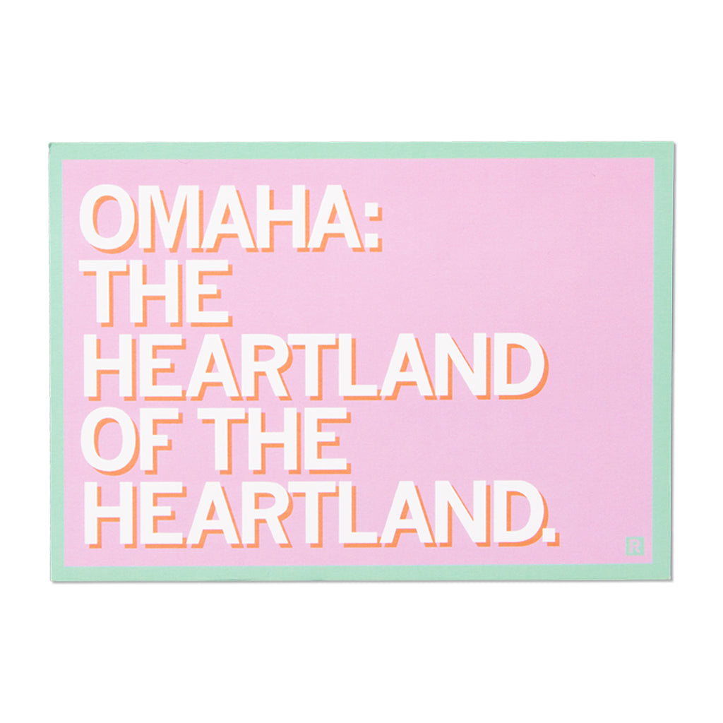 Omaha Heartland Text Postcard