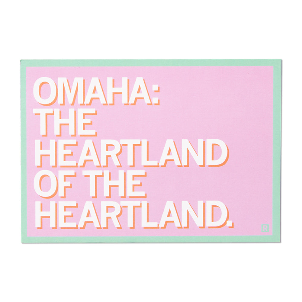Omaha Heartland Text Postcard