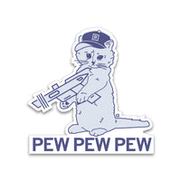 Pew Pew Pew RAYGUN Hat Die-Cut Sticker