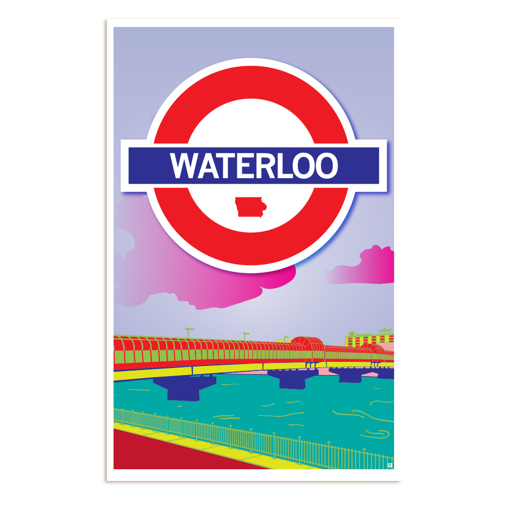 Waterloo Station Illustration Poster