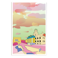 Iowa City Old Capitol Illustration Poster