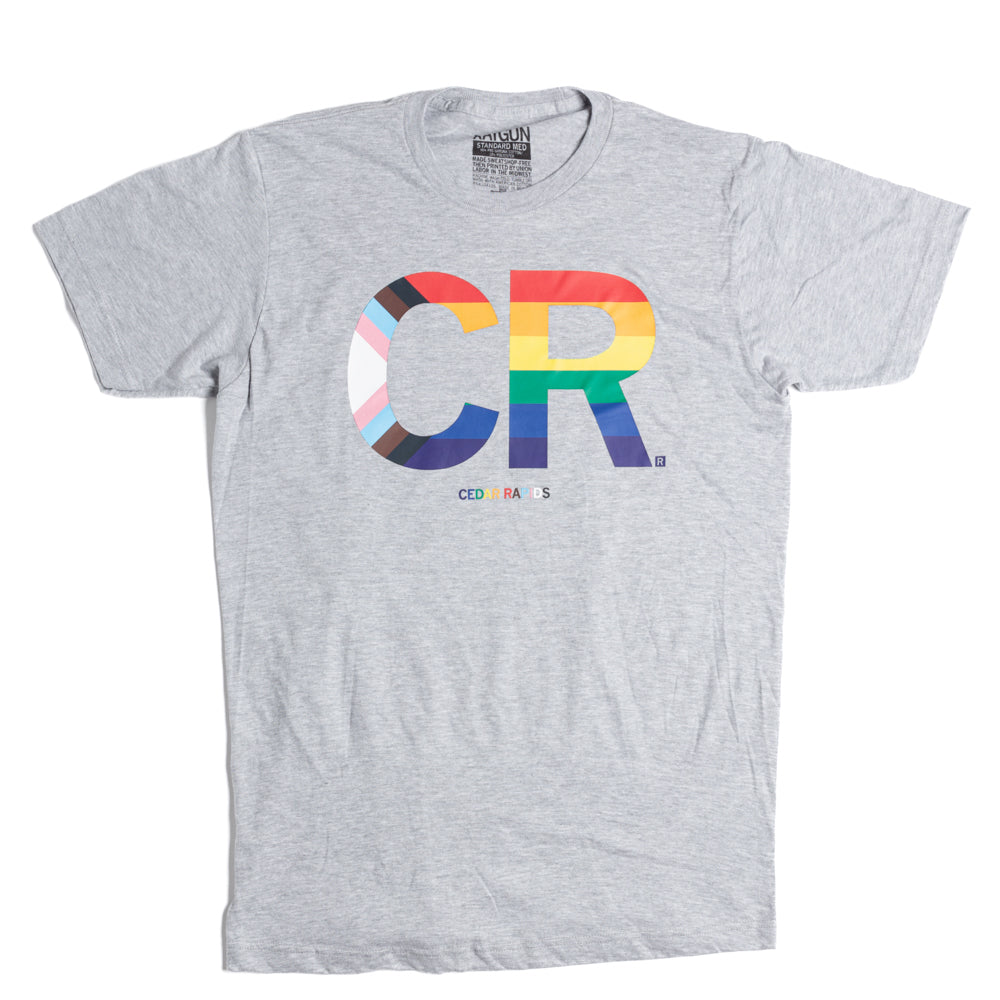 CR Stacked Text Progress Pride Flag T-Shirt