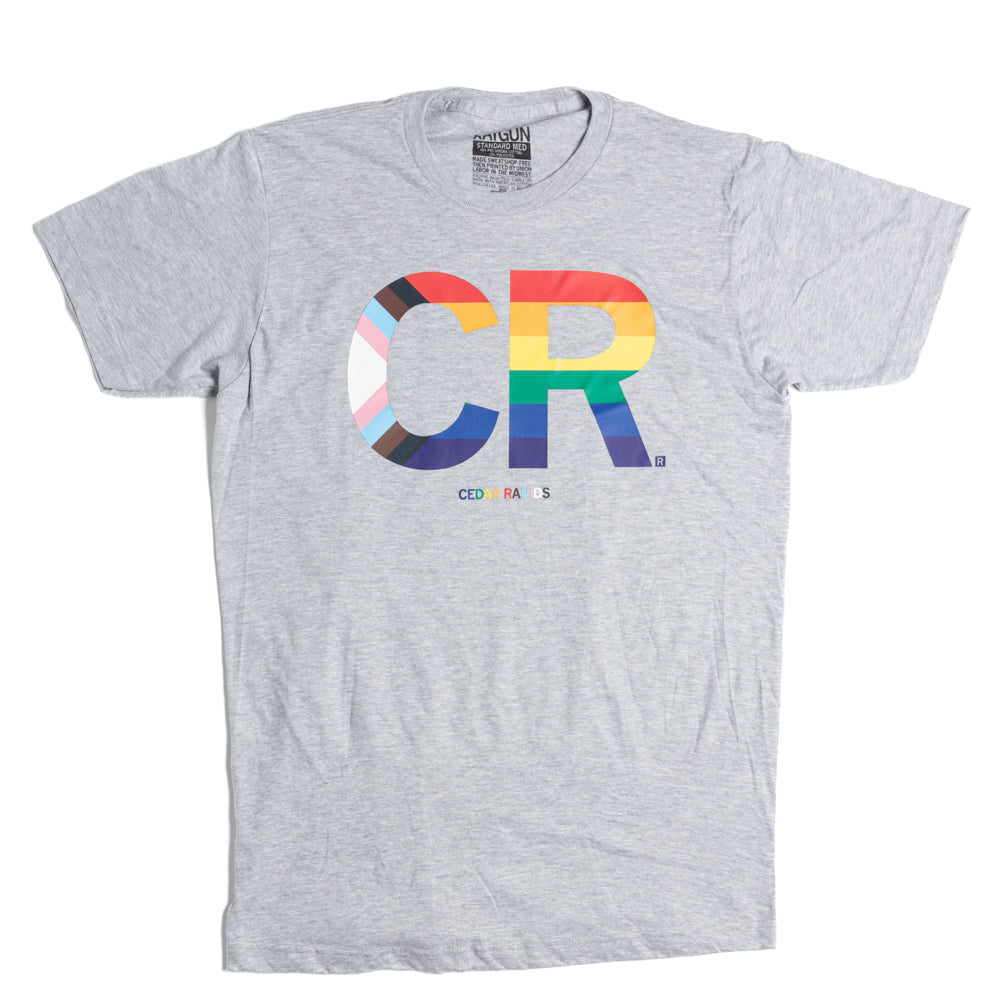 CR Stacked Text Progress Pride Flag T-Shirt