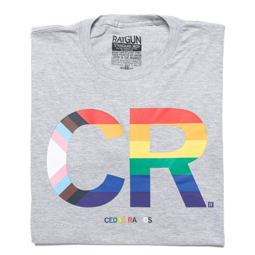 CR Stacked Text Progress Pride Flag Shirt