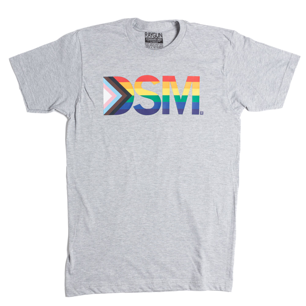 Text Progress Pride Flag T-Shirt RAYGUN