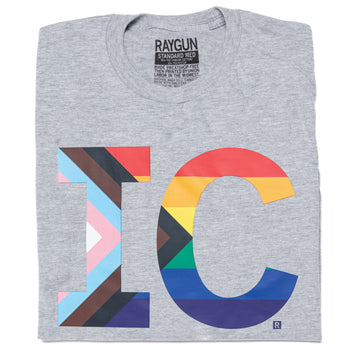 IC Stacked Text Progress Pride Flag Shirt