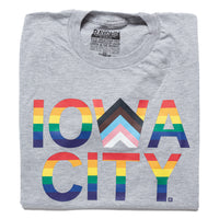 Iowa City Text Progress Pride Flag Shirt