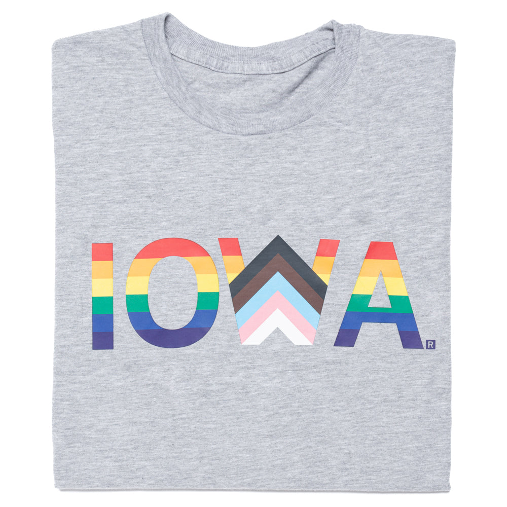 Iowa Text Progress Pride Flag Shirt