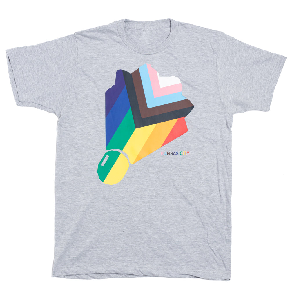 KC Shuttlecock Progress Pride Flag T-Shirt