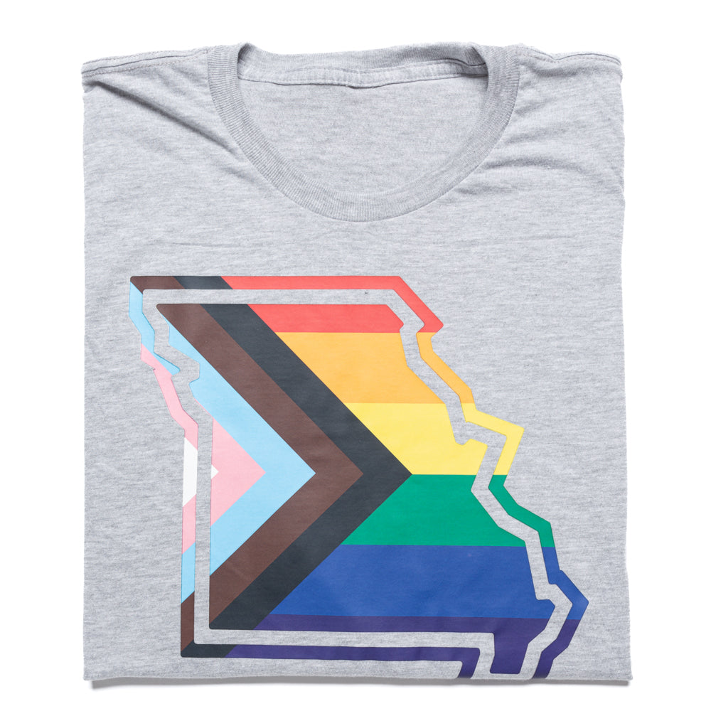 Missouri Outline Progress Pride Flag Shirt