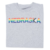 Nebraska Text Progress Pride Flag Shirt