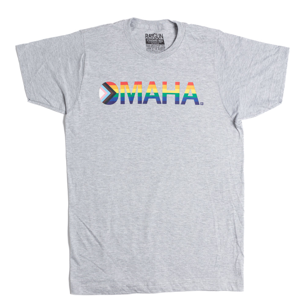 Omaha Text Progress Pride Flag T-Shirt