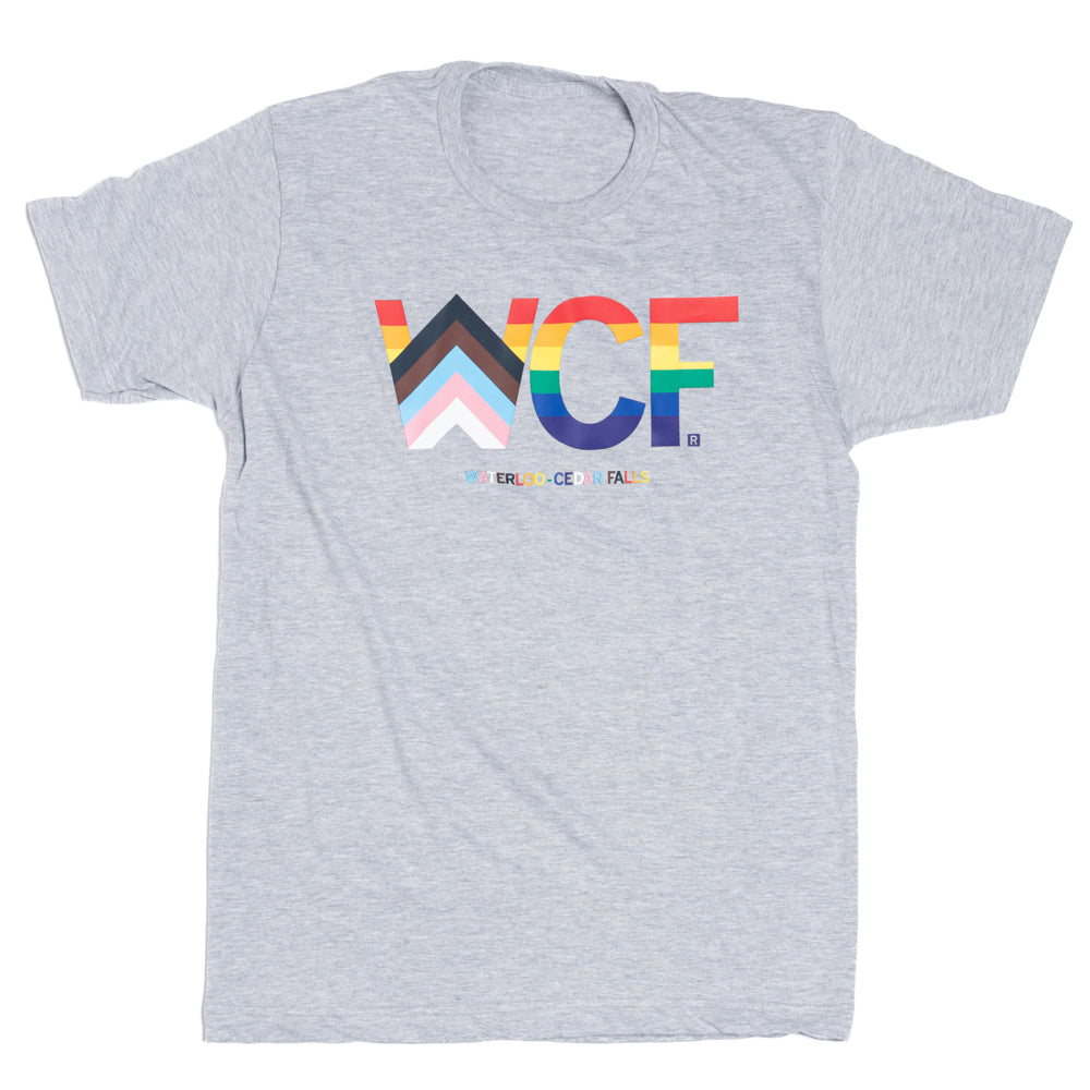 WCF Stacked Text Progress Pride Flag T-Shirt