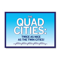 Quad Cities: Twice As Nice Text Postcard