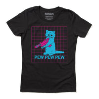 Neon RAYGUN Cat Mascot T-Shirt