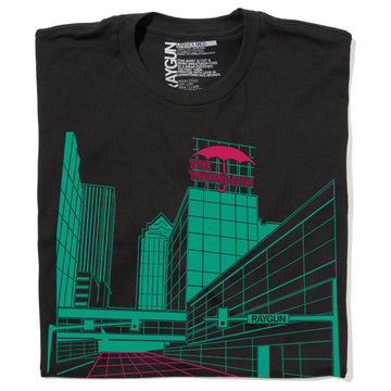 Neon Des Moines Skyline Travlers Umbrella Shirt