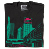 Neon Des Moines Skyline Travlers Umbrella Shirt