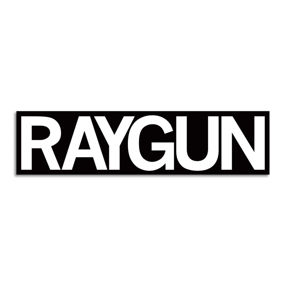 RAYGUN Block Text Logo Black & White Die-Cut Sticker