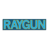 RAYGUN Block Text Logo Blue & Yellow Die-Cut Sticker