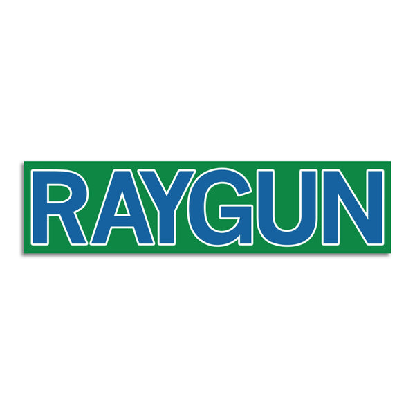 RAYGUN Block Text Logo Green & Navy Die-Cut Sticker