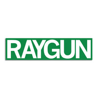 RAYGUN Block Text Logo Green & White Die-Cut Sticker