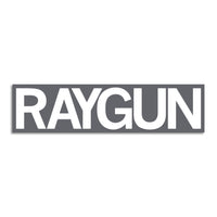 RAYGUN Block Text Logo Grey & White Die-Cut Sticker