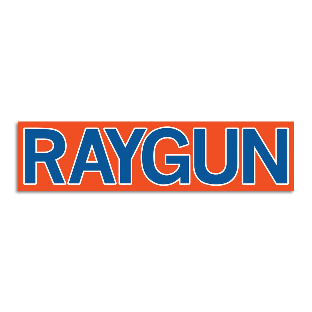 RAYGUN Block Text Logo Orange & Blue Die-Cut Sticker