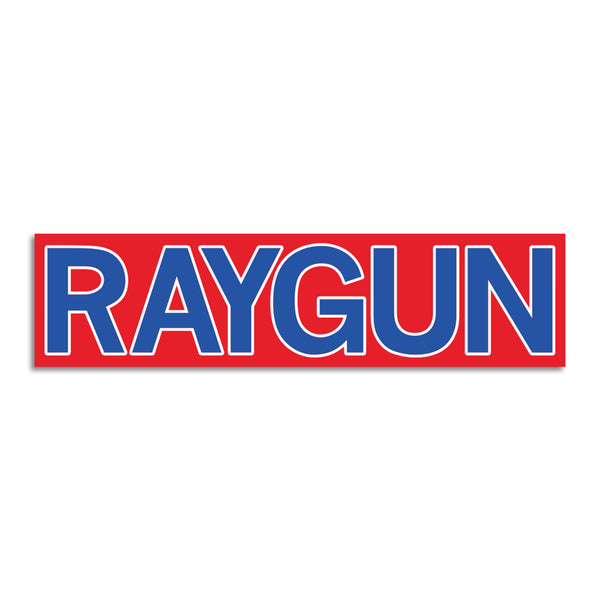 RAYGUN BlocK Text Logo Red & Blue Die-Cut Sticker
