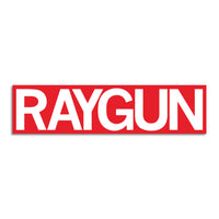 RAYGUN Block Text Logo Red & White Die-Cut Sticker