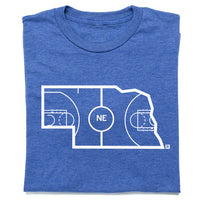 Nebraska Outline Basketball Blue Shirt