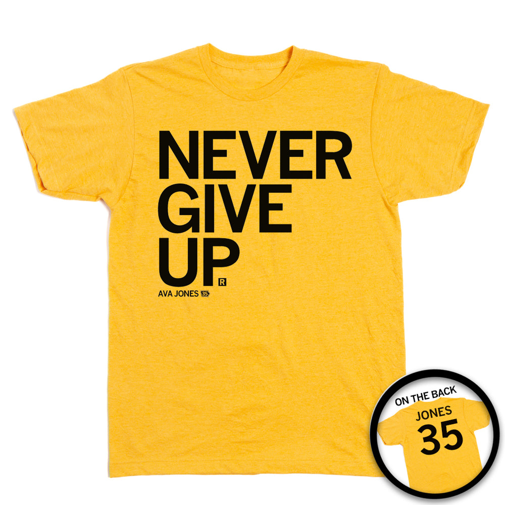 Ava Jones: Never Give Up Iowa Basketball Shirt