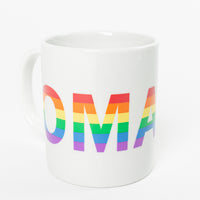 Rainbow Omaha Nebraska Mug Gay LGBTQ Pride Midwest City State Mug Coffee Mugs Drink Beverage Print Red Orange Yellow Green Blue Purple Violet White