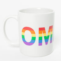 Rainbow Omaha Nebraska Mug Gay LGBTQ Pride Midwest City State Mug Coffee Mugs Drink Beverage Print Red Orange Yellow Green Blue Purple Violet White