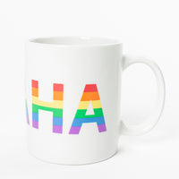 Rainbow Omaha Nebraska Mug Gay LGBTQ Pride Midwest City State Mug Coffee Mugs Drink Beverage Print Red Orange Yellow Green Blue Purple Violet White