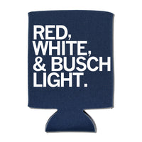 Red White and Busch Light Can Cooler Raygun Drinkware
