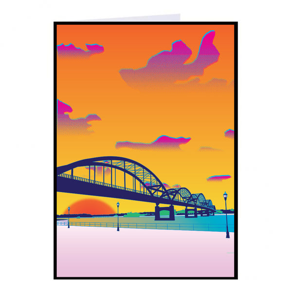 Rock Island Centennial Bridge Illustration Greeting Card