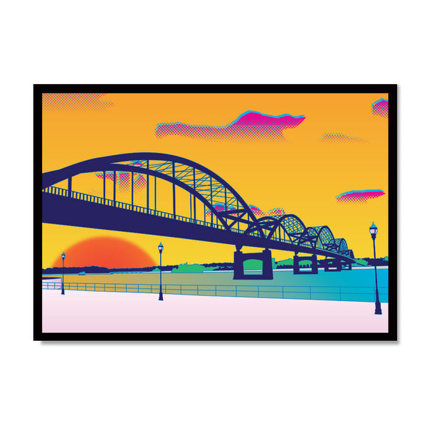 Rock Island Centennial Bridge Illustration Postcard