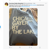 A union made grey tank top that reads CHICAGO GAYER BY THE LAKE in white lettering.