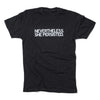 Black shirt with centered white text that says, "Nevertheless, She Persisted"