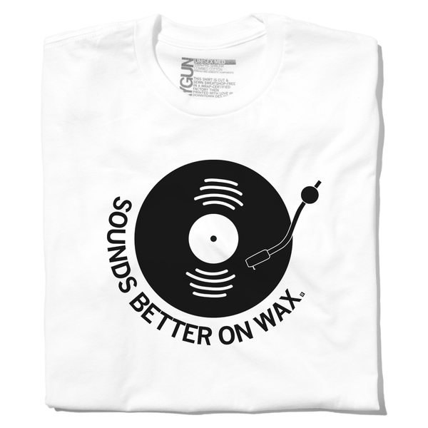 Sounds Better on Wax Music Arts Record Player Songs Entertainment Raygun T-Shirt Standard Unisex Snug