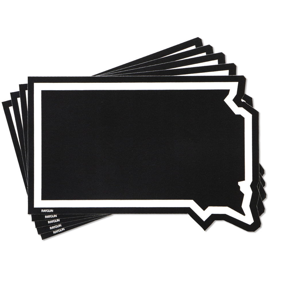 South Dakota Sticker Stickers Midwest Die-Cut Black White Outline