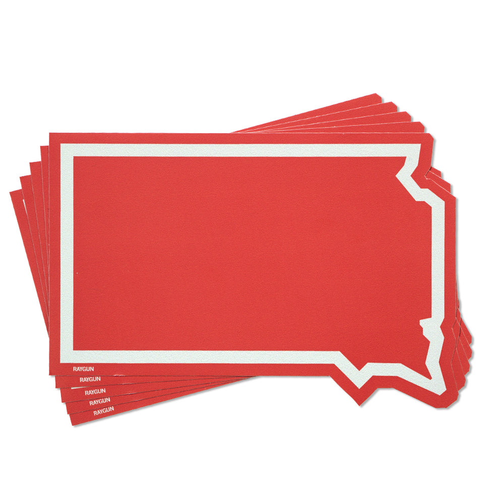South Dakota Cardinal Silver Sticker Outline State Midwest