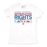 Stars & Stripes & Reproductive Rights America Planned Parenthood Abortion Uterus Women Brite Red Royal Blue White Raygun T-Shirt Standard Unisex Snug