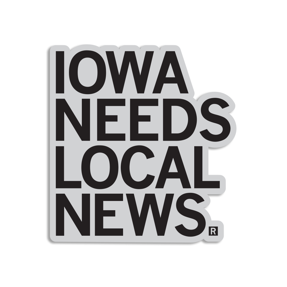 Iowa Needs Local News State City Midwest Raygun Die-Cut Sticker