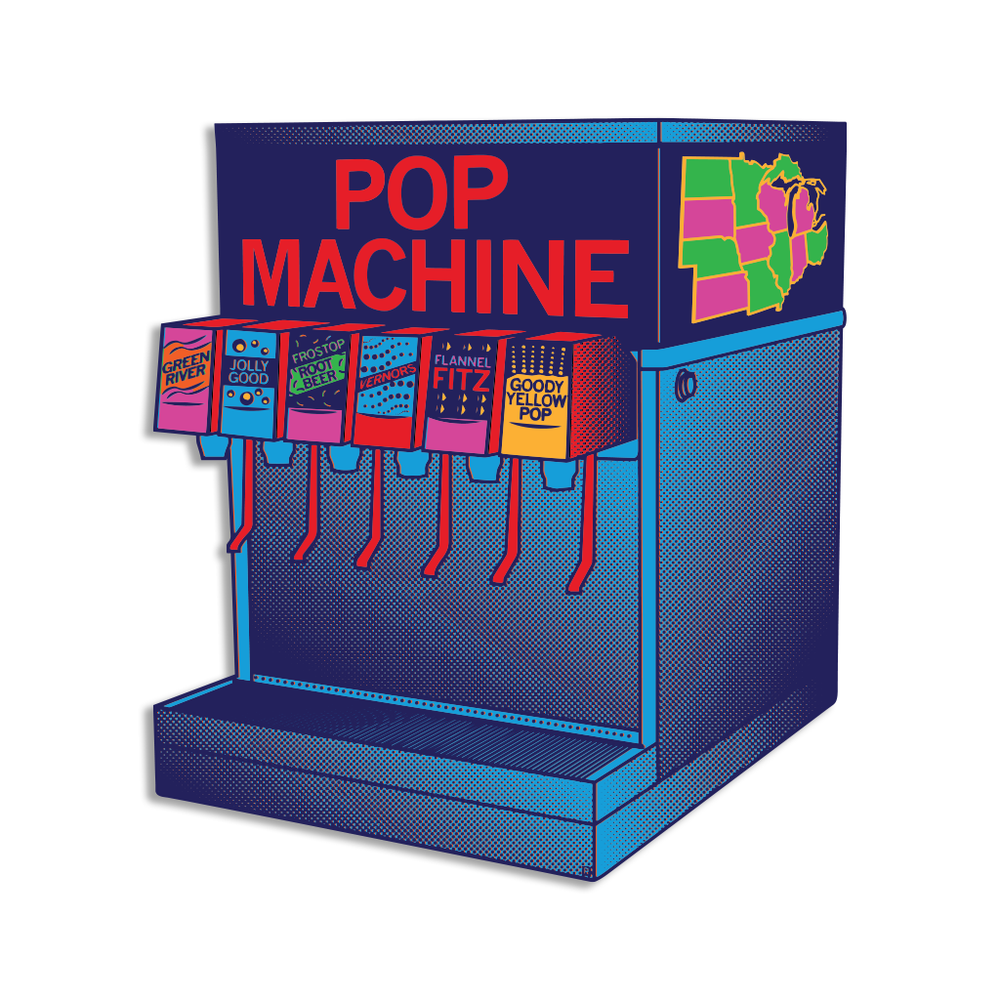 Midwestern Pop Machine Die-Cut Sticker – RAYGUN