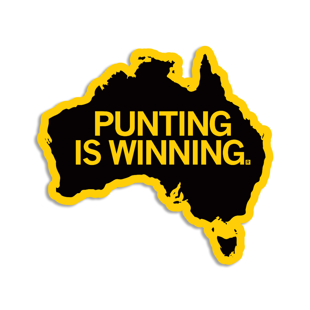 Punting is Winning Australia Tory Taylor Count the Kicks Iowa Iowa University Iowa City Sponsored Student Athlete Football Sports Golden Yellow Black Hawkeye Hawkeyes UofI UI Iowa University Raygun Die-Cut Sticker Stickers